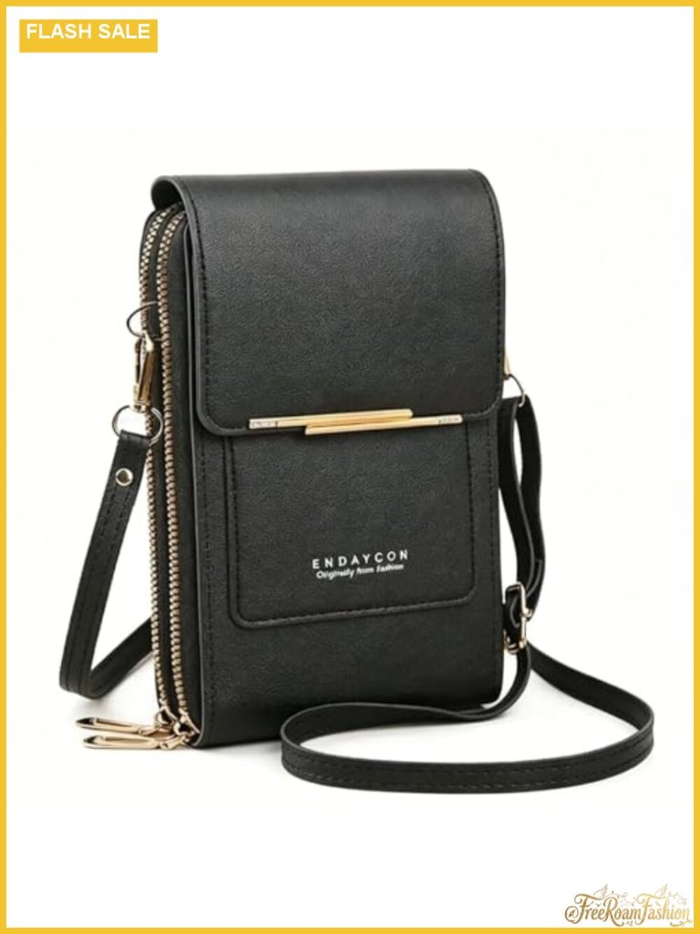 Touchscreen Crossbody Phone Bag PU Leather See-Through Window Card Slots